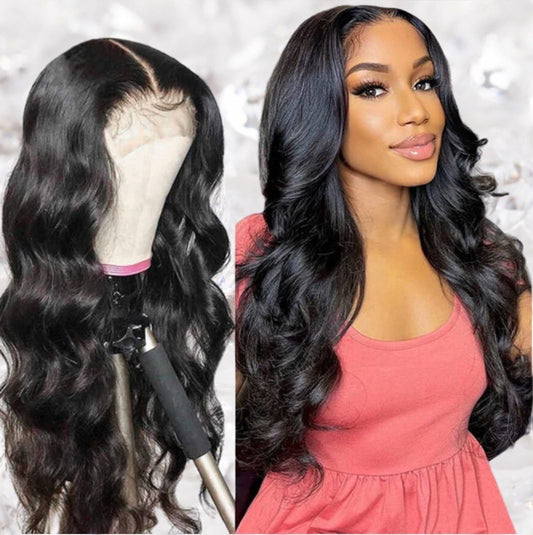 220% Density Body Wave and Deep Wave Transparent Lace 4x4 Natural Color Shipping