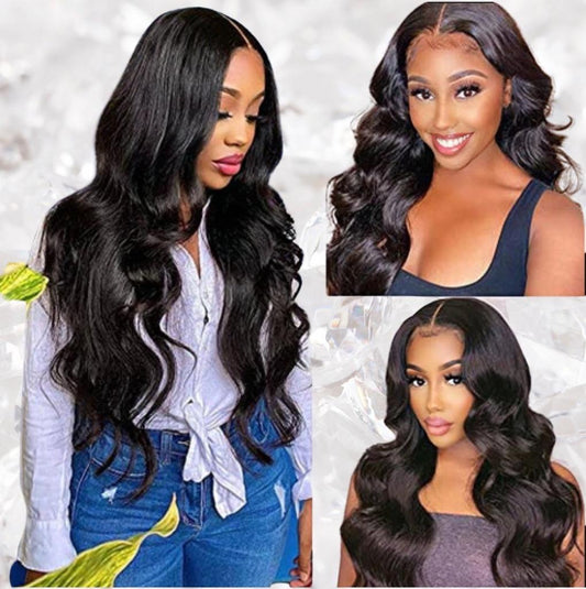 3PCS 9A Bundles 10-28 inches With 1 Piece 4x4 Transparent Lace Closure 10-20 inches 100% Human Hair Natural Color Body Wave Local Pickup & Shipping